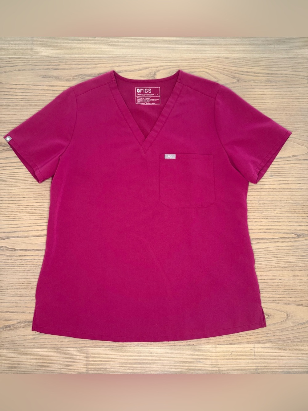 Figs Women's V-Neck Scrub Top in Magenta